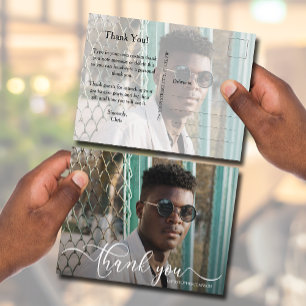 Carte Postale Note de remerciement de la graduation de script