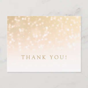 Carte Postale Note de remerciement Lumières dorées en Bokeh scin