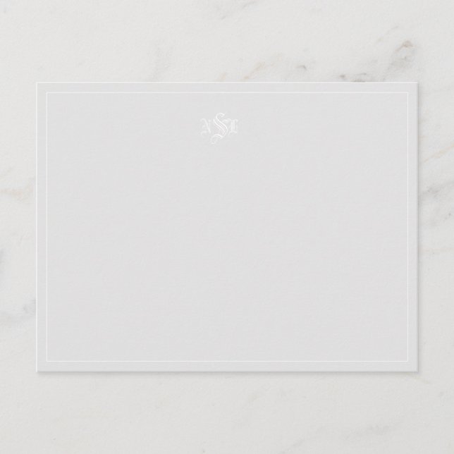 Carte Postale Note monographique en gris clair et blanc (Devant)