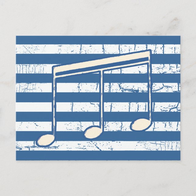 Carte Postale note musicale blanche (Devant)