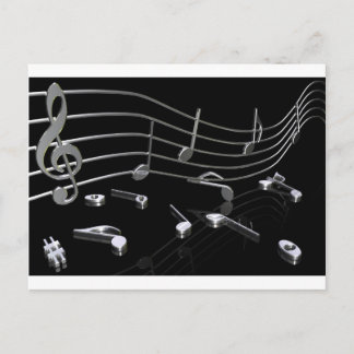 Carte Postale Noten, Musik, schwarz