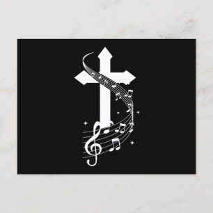 Carte Postale Notes de musique croisée Musicien chanteur chanter