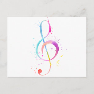 Carte Postale Notes de musique Watercolor