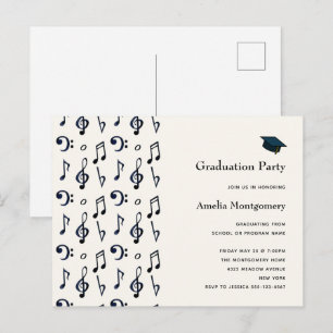 Carte Postale Notes musicales mignonnes Invitation de Motif Grad