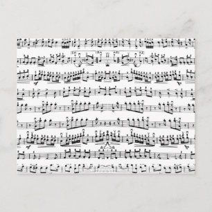 Carte Postale Notes musicales pour piano Retro Motif