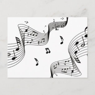 Carte Postale Notes musicales sur le blanc 