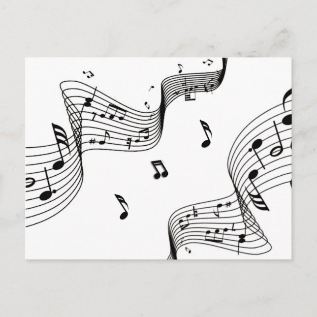 Carte Postale Notes musicales sur le blanc  (Devant)