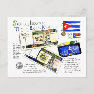 Carte Postale Notes sur Cuba Postcard