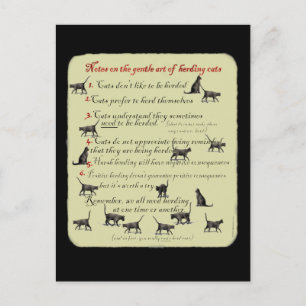 Carte Postale Notes sur l'art doux de l'élevage de chats