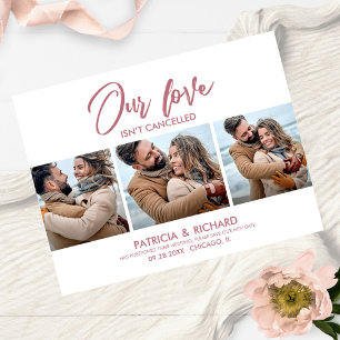 Carte Postale Notre amour n'est pas annulé Mariage Nouvelle Date