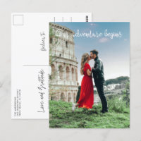 Notre aventure commence Lune de miel Mariage Merci