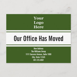 Carte Postale Notre bureau a déménagé Annonce de déménagement ve