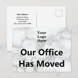 Carte Postale Notre Bureau A Déplacé Faux Marble Votre Logo Ici