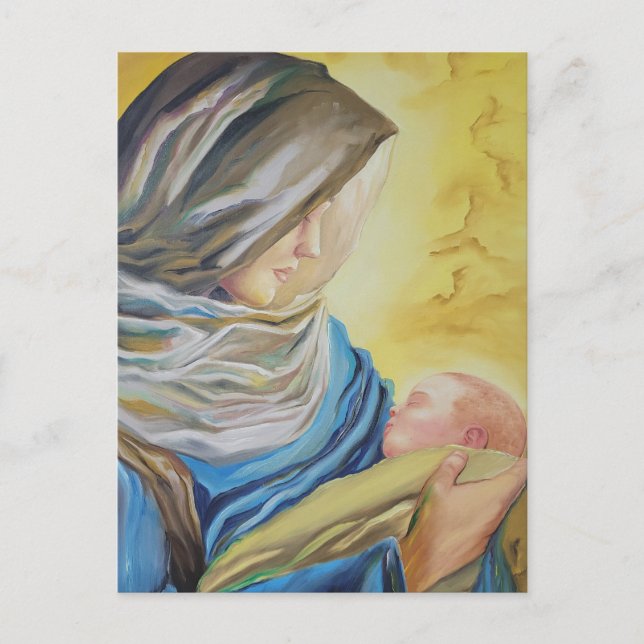 Carte Postale Notre Dame du Silence tenant le bébé Jésus (Devant)