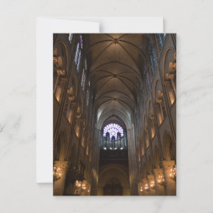 Carte Postale Notre Dame Intérieur avec fenêtre Rose, Paris