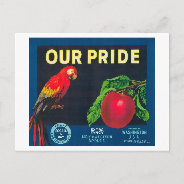 Carte Postale Notre Étiquette Apple Pride - État de Washington (Devant)