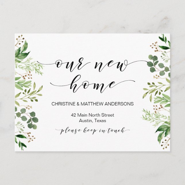 Carte Postale Notre maison de rêve, Verdure, Faire-part mobile (Devant)