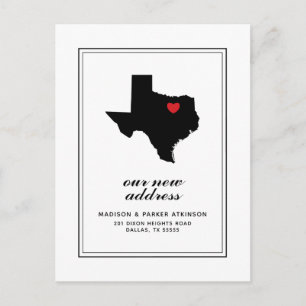 Carte Postale Notre nouvelle adresse à TX   Marquer votre ville 