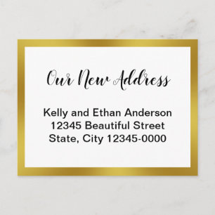Carte Postale Notre nouvelle adresse Annonce de déménagement or
