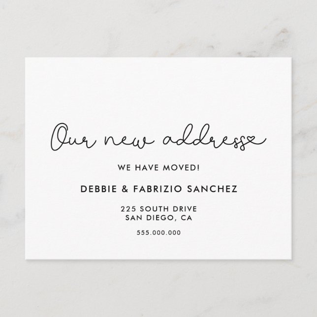 Carte Postale Notre nouvelle adresse Cute faire-part mobile (Devant)