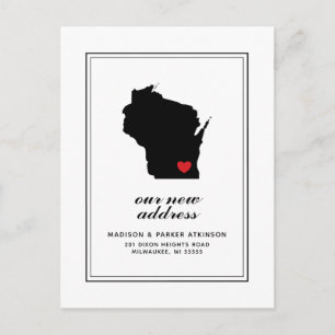 Carte Postale Notre nouvelle adresse en WI   Marquer votre ville