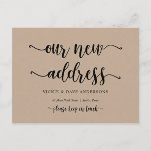 Carte Postale Notre nouvelle adresse, Faire-part mobile, Kraft