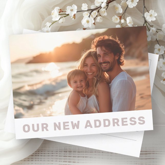 Carte Postale Notre nouvelle adresse photo moderne déménage (Our new address modern photo moving postcard)