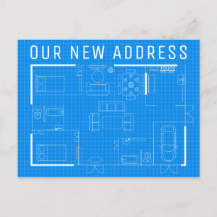 Carte Postale Notre nouvelle adresse Plan détaillé