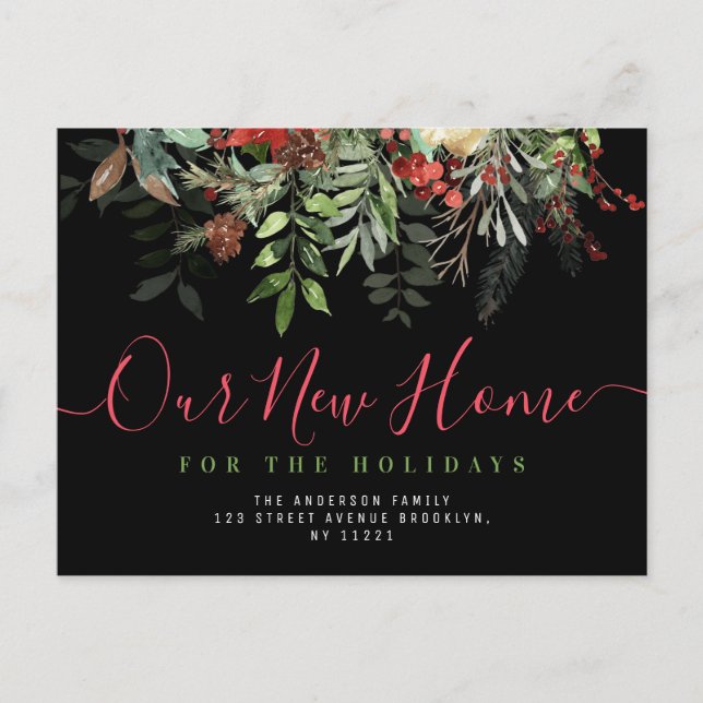 Carte Postale Notre nouvelle maison script lettrage Nouvelle mai (Devant)