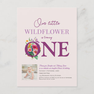 Carte Postale Notre Petit Fleur sauvage 1er anniversaire fleuri