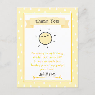 Carte Postale Notre petit Merci Anniversaire de enfant Sunshine