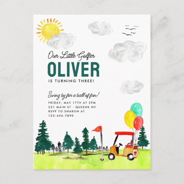 Carte Postale Notre Petit Panier De Golfeur Swing By Kids Golf A (Devant)