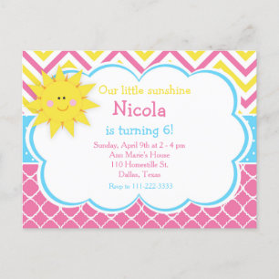 Carte Postale Notre petite fête d'anniversaire Sunshine Rose et 