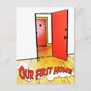 Carte Postale notre première maison bande dessinée porte