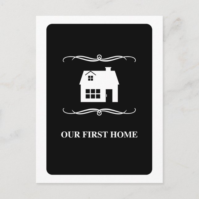 Carte Postale notre première maison (mod noir et blanc) (Devant)