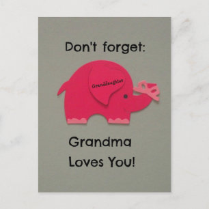 Carte Postale N'oublie pas : Grand-mère t'aime ! Petite-fille