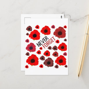 Carte Postale N'oubliez jamais, Fleur de Pavot