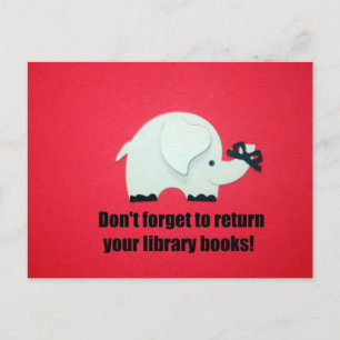 Carte Postale N'oubliez pas de rendre vos livres de bibliothèque