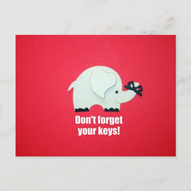 Carte Postale N'oubliez pas vos clés ! (Devant)