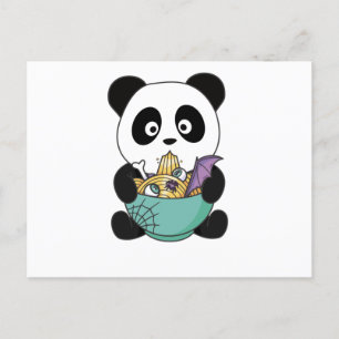 Carte Postale Nouilles Japonaises Nouilles Halloween Panda Ramen