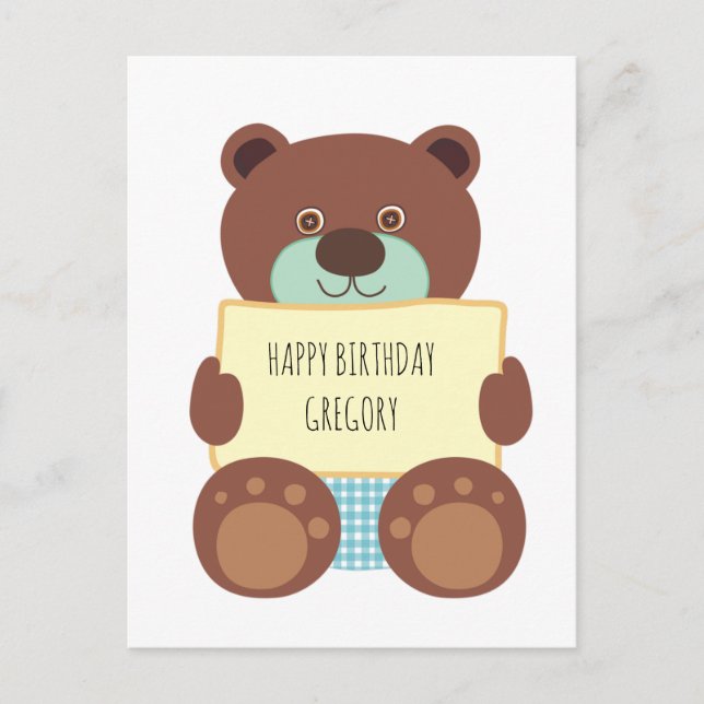 Carte Postale Nounours Heureux Anniversaire (Devant)