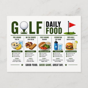 Carte Postale Nourriture quotidienne de golf pour golfeur