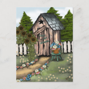 Carte Postale Nous avons bougé ! Outhouse lunatique