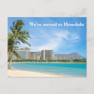 Carte Postale Nous avons déménagé à Honolulu Beach Photo Custom 