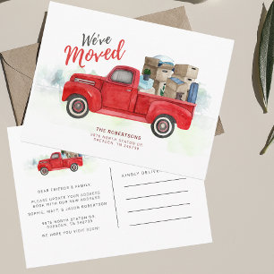Carte Postale Nous avons déménagé Camion Rouge classique Faire-p