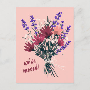 Carte Postale Nous avons déménagé Fleur sauvage Bouquet Nouvelle
