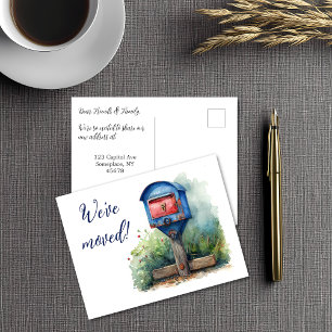 Carte Postale Nous avons déménagé la boîte aux lettres