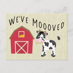 Carte Postale Nous avons déménagé la vache avec la grange Change