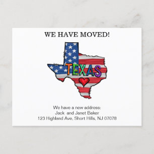 Carte Postale Nous Avons Déménagé Les États Du Texas Déménager D