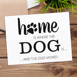 Carte Postale Nous avons déménagé Nouveau Accueil Chien Animaux 
